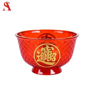 MANGKOK PUJA SEMBAHYANG MERAH PLASTIK BIJIAN