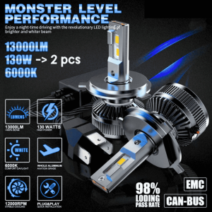 INOMOTIV 2PCS Lampu Depan Mobil LED Super Terang H4 Headlamp COB 72W Cool White Grand Max Pickup