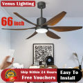 66 Inch Ceiling Fan With Light Ceiling Fans With Lights Remote Control Indoor Outdoor Ceiling Fan Light With 6 Blades For Living Room Bedroom Office Restaurant. 