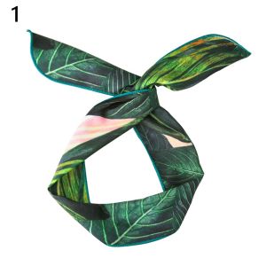 RISEDOT ผู้หญิง ผู้หญิง แต่งหน้า ที่คาดผม ซักผ้า ข้ามผูกปม ที่คาดผมหูกระต่าย ริบบิ้นลวดโลหะ ที่คาดผมผ้าพันคอ