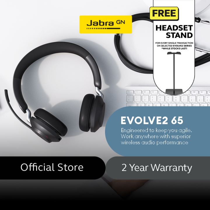 Jabra Evolve2 65 MS Stereo Headset - Bluetooth Headphones With