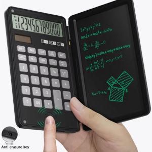 WENSH Foldable Scientific Calculator 2in1 Large Screen Display Office LCD Drawing Pad Useful 12 Digits Display LCD Writing Board with Stylus Finance Accounting Tool