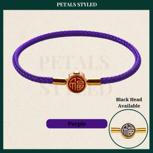 【PETALS_STYLED】 Steel Wire Stainless Steel Charm Colorful Blessing Bracelet 3MM Red Black Buckle Couple Mother Daughter Gifts