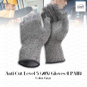 Cut Resistant Safety Gloves Cut Grade Level 5 Gray Anti-Cut Scratch Proof Labor Construction Glove