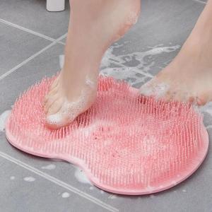 Silicone Rub Back Brush Bathroom Non-slip Wash Foot with Sucker Bath Massage Foot Exfoliating Brush Pad Bath Brush Foot Scrubber2026