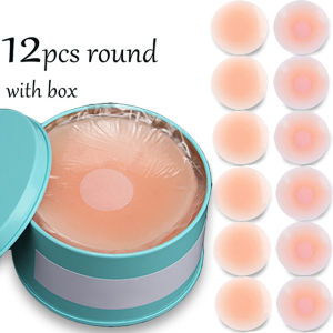 12Pcs/Box Reusable Women Breast Petals Lift Nipple Cover Invisible Adhesive Strapless Backless Stick On Bra Silicone Stickers