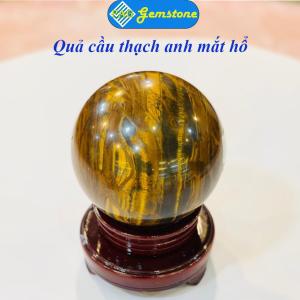 Quả Cầu Phong Thủy Đá Thạch Anh Mắt Hổ Tự Nhiên - Trang Trí Bàn Làm Việc Phòng Khách
