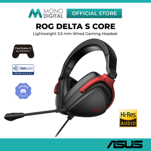 ASUS ROG DELTA S CORE WIRED 3.5 MM GAMING HEADSET WITH LIGHTWEIGHT 50 MM ASUS ESSENCE DRIVERS AND VIRTUAL 7.1 SURROUND SOUND