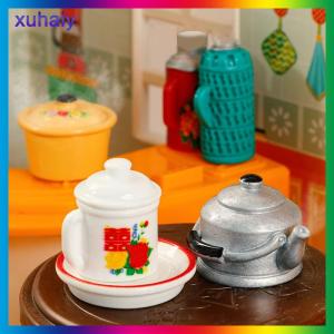 xuhaiy บ้านตุ๊กตา1 12ขนาดเล็กเตาถ่านหินกาต้มน้ำถังแก๊สอุปกรณ์ครัวบ้านตุ๊กตาเฟอร์นิเจอร์อุปกรณ์ตกแต่ง