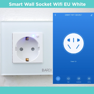 BARDI Smart Wall Socket Wi-Fi EU Black/White For Alexa Google Home Automation