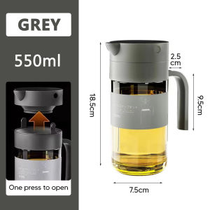 [550ml] Kitchenut Glass Oil Bottle Liquids Dispenser Bekas Cecair Oil Container Kitchen Utensils Botol Minyak 油容器
