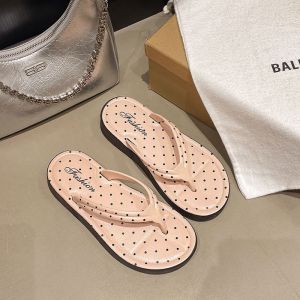 [Free Shipping] 2026 New Summer Non-Slip Polka Dot Flip-Flops for Women Fashionable Flat-Soled Flattering for the Skin Suitable for Outdoor Wear Vacation and Beach