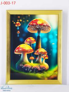 FRAME  Elegant  Colourful Mushroom Canvas Wall Art Abstract Picture Print  With Frame J003-17-18