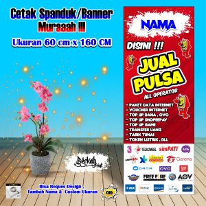 Spanduk Banner Counter I Konter Ukuran 60 cm x 160 cm