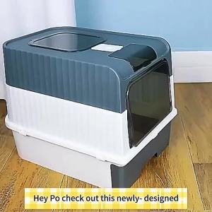 Enclosed Cat Litter Foldable Design UV Sterilization Deodorization And Large Capacity Feature