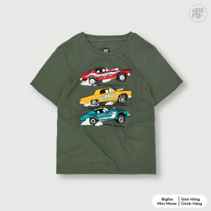Áo thun bé trai ngắn tay BIGFOX - MISS MEOW size đại chất cotton mềm mịn mặc mùa hè họa tiết ô tô car size trẻ em 34567891011 tuổi 12-42kg