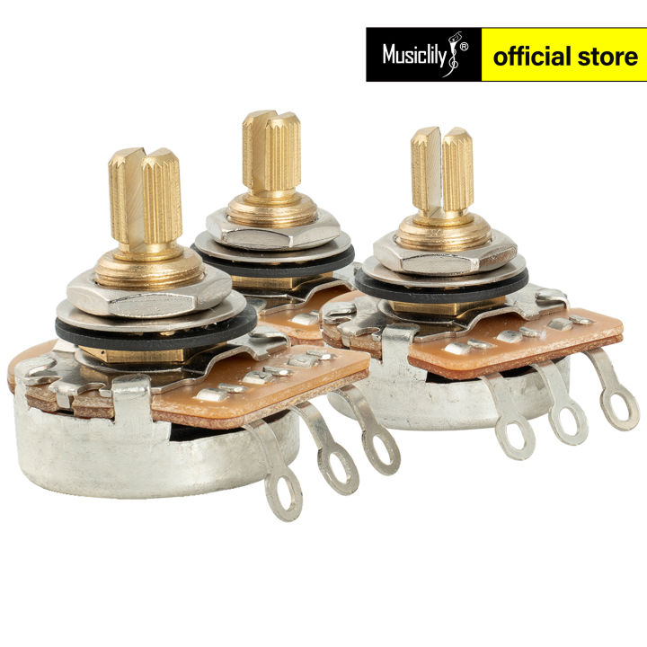 Potentiomètre Guitare/basse Musiclily Pro A250K - Poussoir, Axe Cannelé, Audio Taper, Pour Modifications