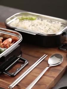 304 Stainless Steel Portable Bento Lunch Double Layer 1200ML Insulated Food Storage Container Large Capacity