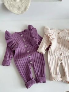 ins Baby autumn jumpsuit knitted sweater spring and autumn cotton romper outerwear for newborns in autumn
