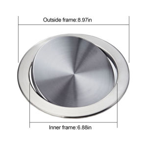 ⭐️【In stock+Local warehouse+COD】⭐Stainless Steel Flap Flush Recessed Built-in Balance Swing Flap Lid Cover Trash Bin Garbage Can Kitchen Counter Top