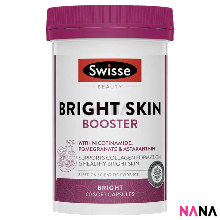 Swisse Beauty Bright Skin Booster 60 Capsules (With Nicotinamide, Pomegranate & Astaxanthin) [Support Collagen Formation] (EXP:06 2027)