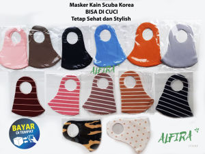 MASKER KAIN SCUBA KOREA 5pcs / MASKER KAIN PREMIUM bisa cuci ulang BAHAN SCUBA isi 5 pcs