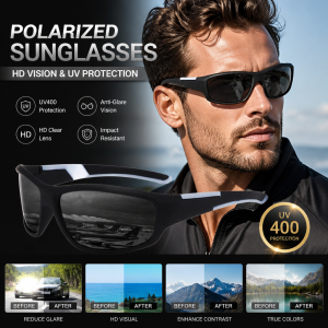 Mens Square Polarized Sunglasses Driving Sports Shades UV Protection Outdoor Eyewear