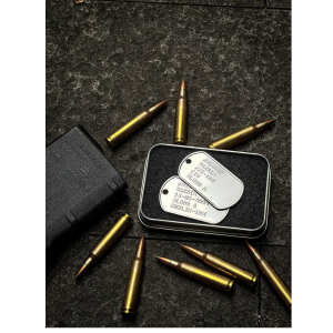 kalung dogtag militer custom nama + gambar gratis