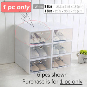 DIY Stackable Shoe Box Case With Clear Flip Cover Organizer Storage Rack Transparent