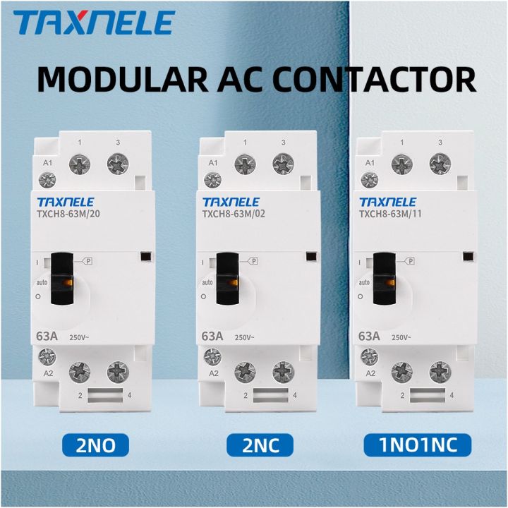 Hot🔥 DIN Rail AC Contactor 2P 32A 63A 2NO 2NC 1NO1NC Manual Household ...