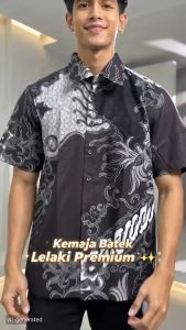 FRANCE MARTINE Premium Mens Short Sleeve Batik Shirt Kemeja Batik Lelaki Short Sleeve Relaxed Fit
