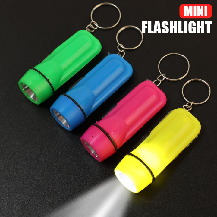 Portable Mini Outdoor Keychain Light Plastic Strong Flashlight LED