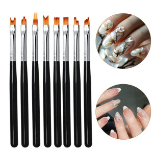 8Pcs Professional Nail Art Brush Set - Ombre Gradient Petal Flower Painting Pen - French Manicure UV Gel Sculpting Tools - DIY 3D Nail Design Brushes for Salon 8Pcs Berus Kuku Professional - Set Pen Lukisan Bunga Petal Gradient - Alat Seni Kuku DIY Mani