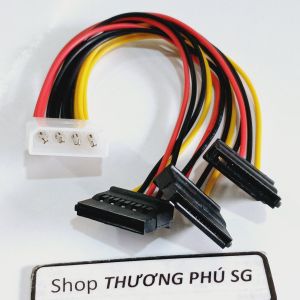 Cáp chuyển Ata ra Sata (3 đầu SATA) / (Ata Molex IDE 4 Pin ra 3 SATA) / Cáp dài 15Cm