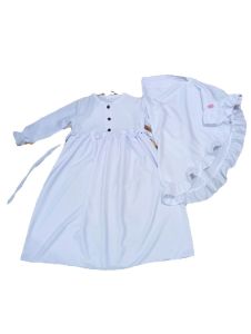 GAMIS PUTIH BERSIH DAN JILBABNYA UNTUK ANAK PEREMPUAN GAMIS KANCING ANAK PEREMPUAN