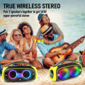 Heavy bass Bluetooth speaker with high-end RGB light effect, TWS series connection, portable for outdoor parties and gatherings, subwoofer speaker.. 