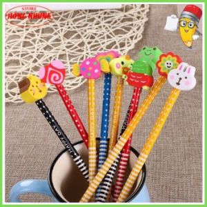[ Sale] Combo 3 Bút Chì kèm Tẩy Hoạt Hình Dễ Thương Dụng Cụ Học Tập Cho Bé Trai Và Bé Gái Đi Học ( Giao Mẫu Ngẫu Nhiên )