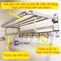 Vắt Khăn Nhà Tắm chân đặc hàng dày , Vắt Khăn Giàn Inox 304 Chân đặc đa năng gập lên được. 