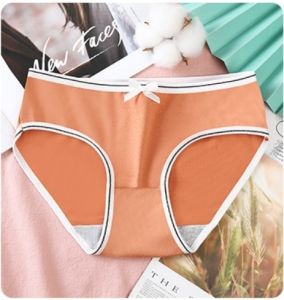 U-3355 กางเกงใน ผ้าคอตตอน ขอบโบว์ กางเกงในผู้หญิง กางเกงในเอวต่ำ