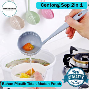 Centong Sayur Plastik 2 in 1 Anti Panas Sendok Sup Saring Kuah Baso
