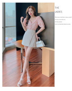 กระโปรงพลีทเอวสูงทรงเอไลน์สําหรับผู้หญิงชุดเครื่องแบบ3 In 1กระโปรงยาวครึ่งแข้งชายระบายไม่เท่ากัน