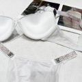 Victoria's Secret ชุดชั้นในวิคตอเรียเมเทอร์แบบเงางามประดับเพชรเทียม + ชุดบิกินี่กางเกงใน, บราแบบดันทรง 3/4 คัพ, กางเกงในเอวสูงประดับเพชรเทียมยกกระชับสะโพก, ไร้ตะเข็บและสวมใส่สบาย. 