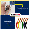BUILDMATE Royu THHN / THWN-2 Stranded Wire Gauge #14 AWG 2.0mm2 150 Meters Electrical Stranded Cable Wires Copper Lead. 