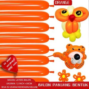 Balon Panjang Latex Twist Bentuk/Balon Bobo Transparan Warna Bubble Crystal/Balon Metalik Pesta