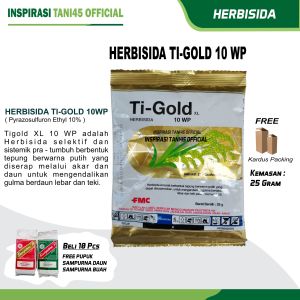 Herbisida Ti-Gold 10 WP Kemasan 25 gram/Ti-Gold 10 WP Kemasan 25 gram/Obat Gulma Padi/Obat Teki Padi