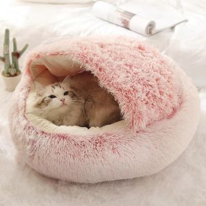 BESTITIT Cat Bed Pet Bed Soft Plush with Cover Pet Mattress Warm Cat Dog Sleeping Nest Cave for Small Dogs kitten