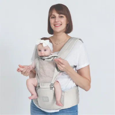 Địu Ngồi Trợ Lực MOOIMOM BASIC Siêu Gọn Nhẹ -Vải Lưới Thoáng Khí Có Bệ Ngồi Trợ Lực Tốt Cho Bé