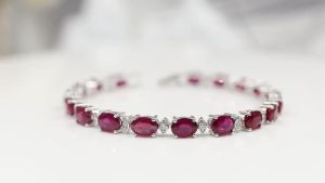 Natural FILLED Ruby Bracelet 925 Sterling Silver True Gemstone Elegant Noble Fine Jewelry for Anniversary Wedding Gift