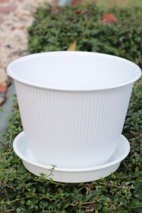 กระถาง 12" ฮีโร่ถ้วยจีน(เส้นตรง) มีจานรองน้ำ