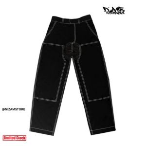 Flame Everyday - Celana Panjang Baggy Double Knee Vintage | Nyaman & Stylish 🔥